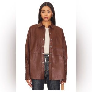 Free People Easy Rider Vegan shirt jacket